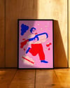 Sommelier Modern Duvar Tablosu - Pembe Kırmızı Şarap Figüratif Poster