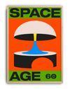 Space Age 60 Modern Duvar Tablosu – Turuncu Yeşil Retro Poster