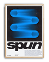 Spin Wave Modern Duvar Tablosu – Mavi Siyah Optik Abstract Poster