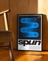 Spin Wave Modern Duvar Tablosu – Mavi Siyah Optik Abstract Poster