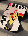 Sssst Lipstick Modern Duvar Tablosu - Kırmızı Siyah Pop Art İllüstrasyon Poster