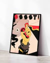 Sssst Lipstick Modern Duvar Tablosu - Kırmızı Siyah Pop Art İllüstrasyon Poster