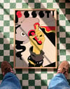 Sssst Lipstick Modern Duvar Tablosu - Kırmızı Siyah Pop Art İllüstrasyon Poster