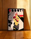 Sssst Lipstick Modern Duvar Tablosu - Kırmızı Siyah Pop Art İllüstrasyon Poster