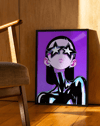 Star Gaze Modern Duvar Tablosu – Mor Anime Figüratif Poster