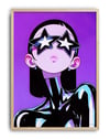 Star Gaze Modern Duvar Tablosu – Mor Anime Figüratif Poster
