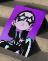 Star Gaze Modern Duvar Tablosu – Mor Anime Figüratif Poster