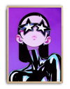 Star Gaze Modern Duvar Tablosu – Mor Anime Figüratif Poster