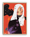 Starlit Oni Modern Duvar Tablosu – Turuncu Japon Figüratif Poster