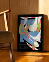 Stream Informer Modern Duvar Tablosu – Siyah Mavi Abstract Kolaj Poster