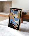 Stream Informer Modern Duvar Tablosu – Siyah Mavi Abstract Kolaj Poster