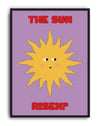 Sun Risen Retro Güneş İllüstrasyon Duvar Tablosu