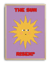 Sun Risen Retro Güneş İllüstrasyon Duvar Tablosu
