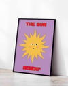 Sun Risen Retro Güneş İllüstrasyon Duvar Tablosu