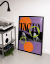 Tacto Modern Duvar Tablosu – Mor Turuncu Grafik Abstract Poster