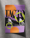 Tacto Modern Duvar Tablosu – Mor Turuncu Grafik Abstract Poster