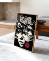 The Club Noir Modern Duvar Tablosu – Siyah Beyaz Abstract Yüz Poster