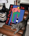 The Future Is Wow Modern Duvar Tablosu - Mavi Kırmızı Figüratif Poster