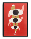 Triple Gaze Modern Duvar Tablosu – Kırmızı Üç Göz Abstract Poster