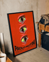 Triple Vision Modern Duvar Tablosu – Kırmızı Zeminli Üç Göz Konser Poster