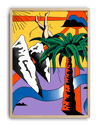 Tropical Dive Modern Duvar Tablosu – Renkli Sürreal Palmiyeli Poster