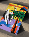 Tropical Dive Modern Duvar Tablosu – Renkli Sürreal Palmiyeli Poster