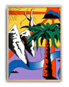 Tropical Dive Modern Duvar Tablosu – Renkli Sürreal Palmiyeli Poster