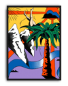 Tropical Dive Modern Duvar Tablosu – Renkli Sürreal Palmiyeli Poster