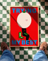 Trying My Best Modern Duvar Tablosu - Kırmızı Mavi Figüratif Poster