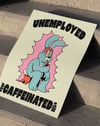 Unemployed Caffeinated Modern Duvar Tablosu - Mavi Tavşan Figüratif Poster