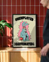 Unemployed Caffeinated Modern Duvar Tablosu - Mavi Tavşan Figüratif Poster