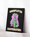 Unemployed Caffeinated Modern Duvar Tablosu - Yeşil Tavşan Figuratif Poster