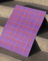 Violet Grid Lila Turuncu Geometrik Duvar Tablosu