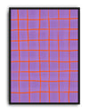 Violet Grid Lila Turuncu Geometrik Duvar Tablosu