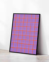 Violet Grid Lila Turuncu Geometrik Duvar Tablosu