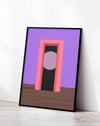 Violet Portal Mor Pembe Geometrik Duvar Tablosu