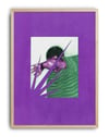 Violet Static Mor Figüratif Kolaj Duvar Tablosu