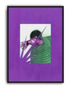 Violet Static Mor Figüratif Kolaj Duvar Tablosu