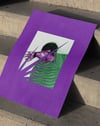 Violet Static Mor Figüratif Kolaj Duvar Tablosu