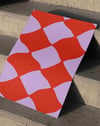 Wave Grid Kırmızı Lila Geometrik Duvar Tablosu