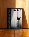 What Cat Modern Kedi Duvar Tablosu - Siyah Beyaz Fotoğrafik Poster