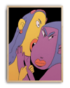 Whisper Duo Modern Duvar Tablosu – Mor Sarı Figüratif Poster