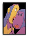 Whisper Duo Modern Duvar Tablosu – Mor Sarı Figüratif Poster