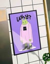 Why Green Fang Modern  Duvar Tablosu - Mor Pembe Figüratif Poster