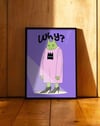 Why Green Fang Modern  Duvar Tablosu - Mor Pembe Figüratif Poster