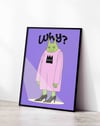 Why Green Fang Modern  Duvar Tablosu - Mor Pembe Figüratif Poster