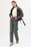 Yüksek Bel Straıght M.R.STRAIGHT-8148 Green Tınt Jean Pantalon