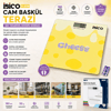 0221a Dijital - Pilli Desenli Renkli Cam Banyo Baskül Terazi Tartı Lcd Ekran 180kg/50gr 26x26cm İ11-030 Bx40