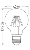 1 Adet CATA CT 4354 Glop Led Rustik Ampul 6W 3200K Gün Işığı E27 Duy