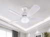 1 Adet FİM Kristal 30W Ledli 5 Kanat Tavan Vantilatörü 1154 Kumandalı 3 Renk E27 Duy
